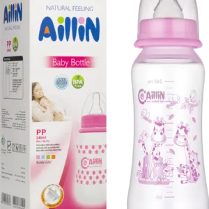 شیرخوری کلاسیک فندقی آیلین رنگ صورتی 240ML میلی لیتر